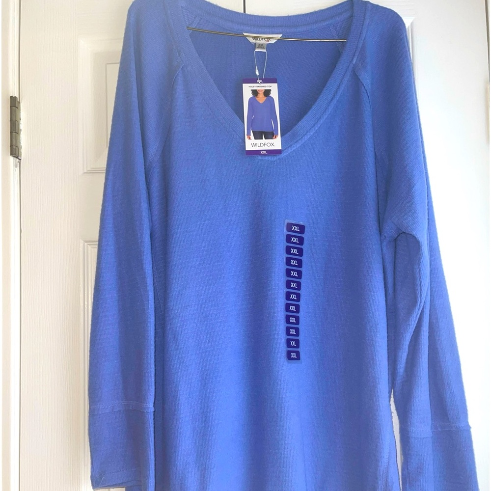 WILDFOX NWT LADIES PULLOVER SWEATER PERIWINKLE XXL. LIGHTWEIGHT, WARM,SOFT NEW